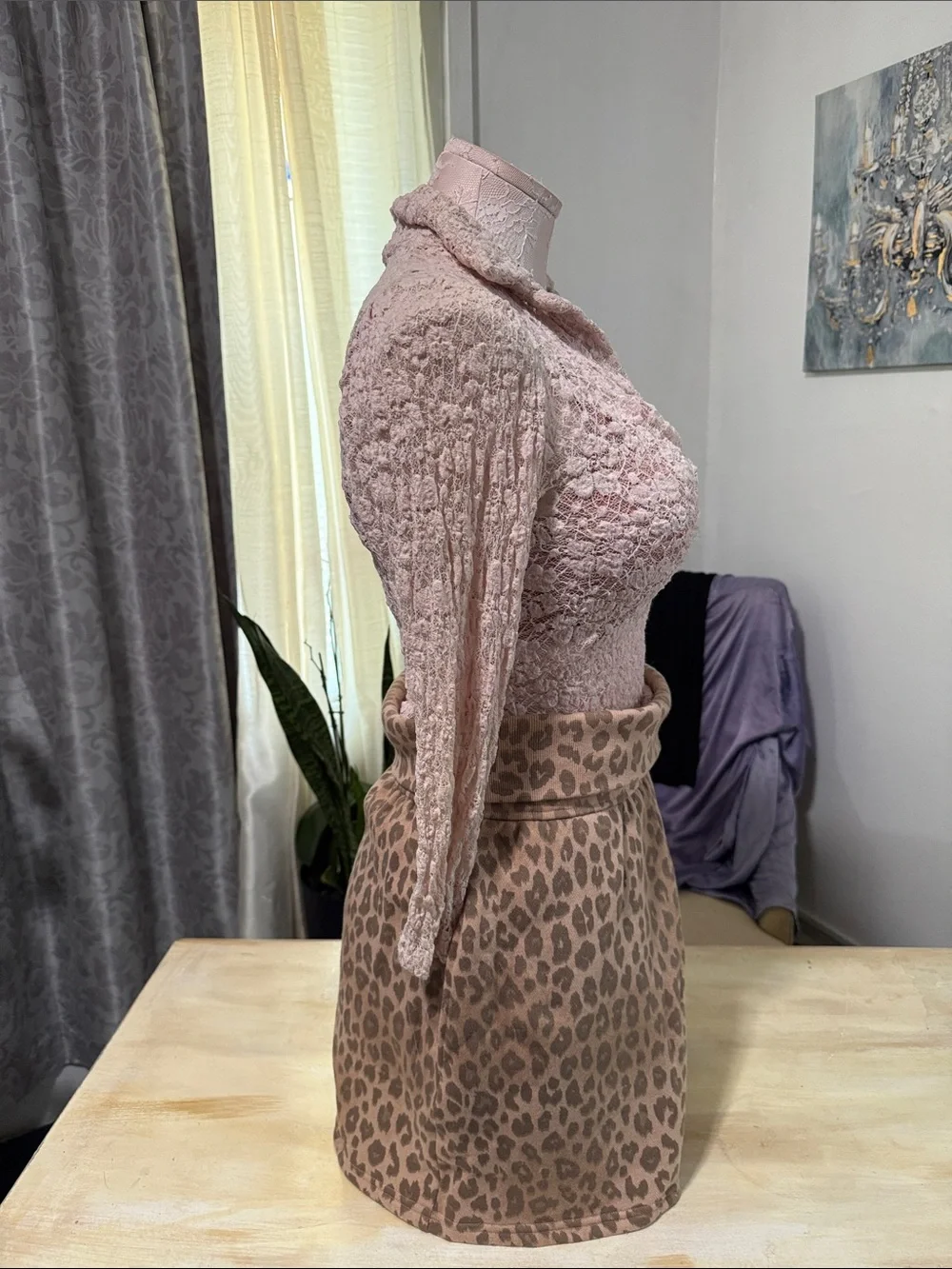 PINK Victoria's Secret Pink/Brown Leopard Fold-Over Mini Skort